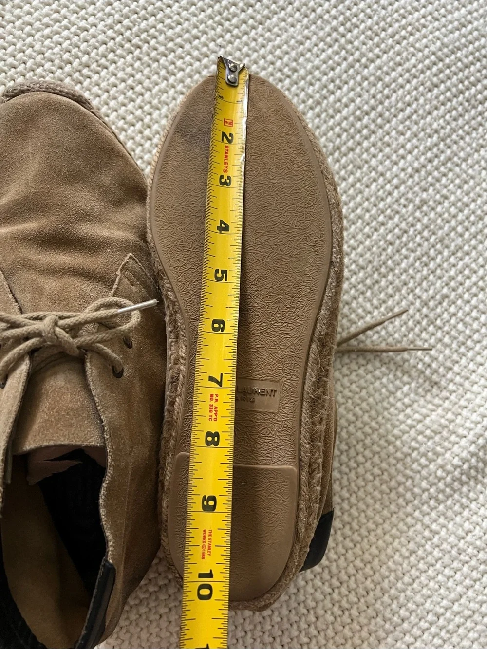 Saint Laurent Brown Suede Chukka Espadrille Boots size eu 40